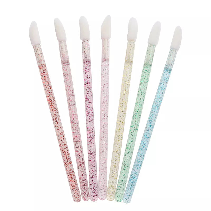 50 pcs Crystal Mascara Wands Applicator Diamond Disposable Lip brushes Cosmetic Eyelash Brush women Make Up brushes Tools