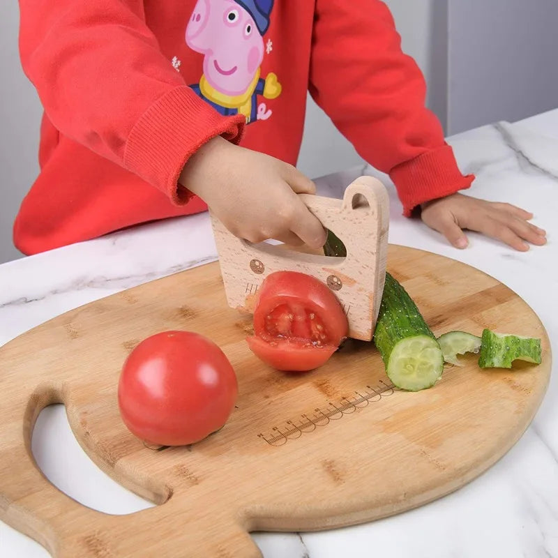 Wooden Knife Kids Cooking Toys Safe Knives Cutting Fruit Vegetable Chopper Kitchen Toy Montessori Education Tools For Toddlers