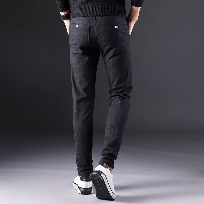 Slim straight trousers men