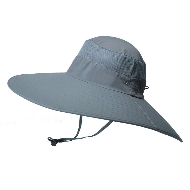 Enlarged Brim Men'S Fisherman Hat Waterproof Outdoor Sun Hat Sunscreen Mountaineering Hat