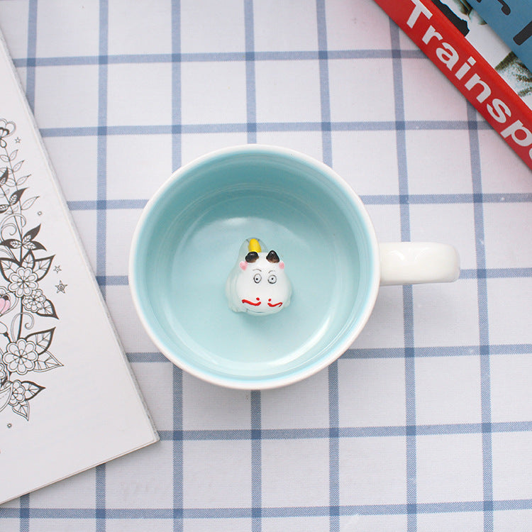 Creative 3D Animal Ceramic Mug Coffee Cup Cute Cartoon Single Layer Simple Mug