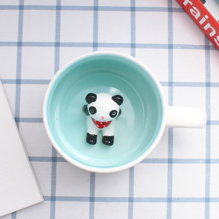 Creative 3D Animal Ceramic Mug Coffee Cup Cute Cartoon Single Layer Simple Mug