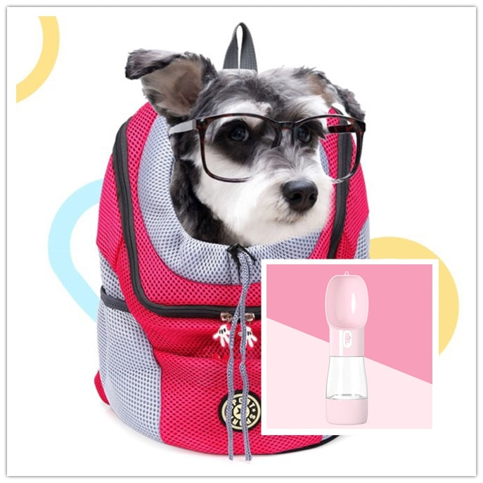 Pet Dog Carrier Carrier For Dogs Backpack Out Double Shoulder Portable Travel Outdoor Carrier Bag Mesh