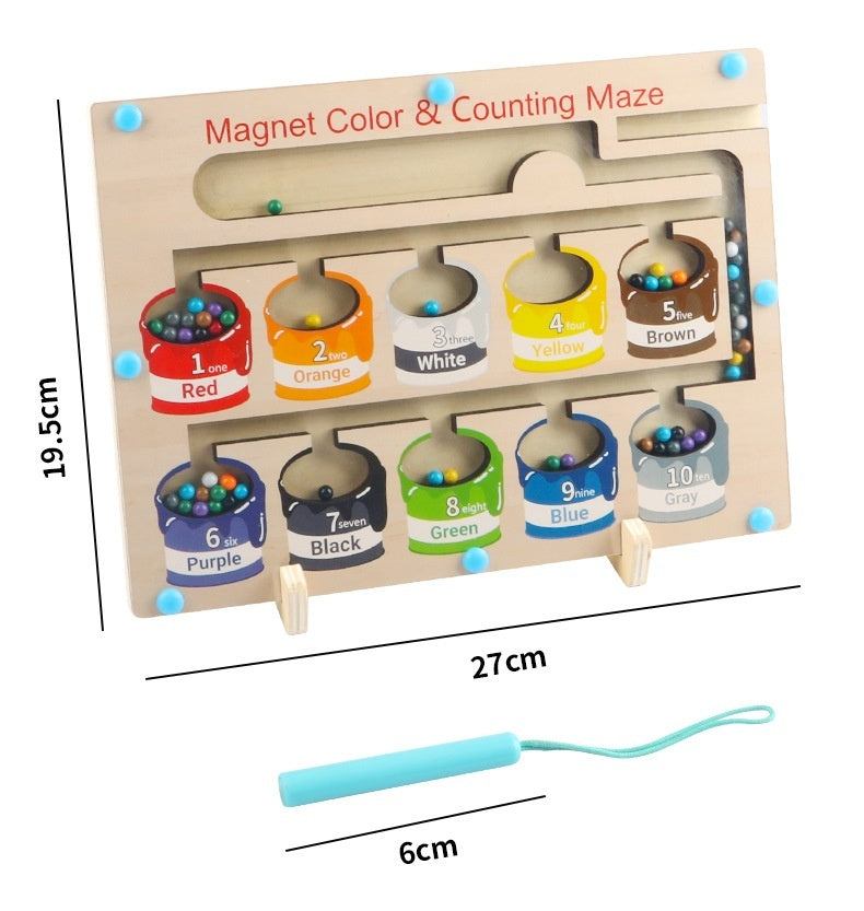 Children's Montessori Early Education Puzzle Mushroom House Digital Cognitive Classification Magnetic Pen Using Organ Walking Maze Counting Chamber