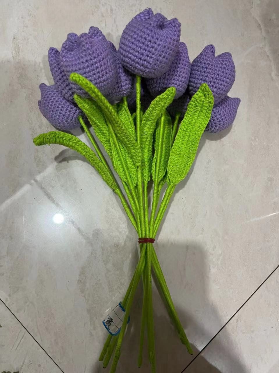 Hand-woven Wool Simulation Bouquet Tulip Creative Flower