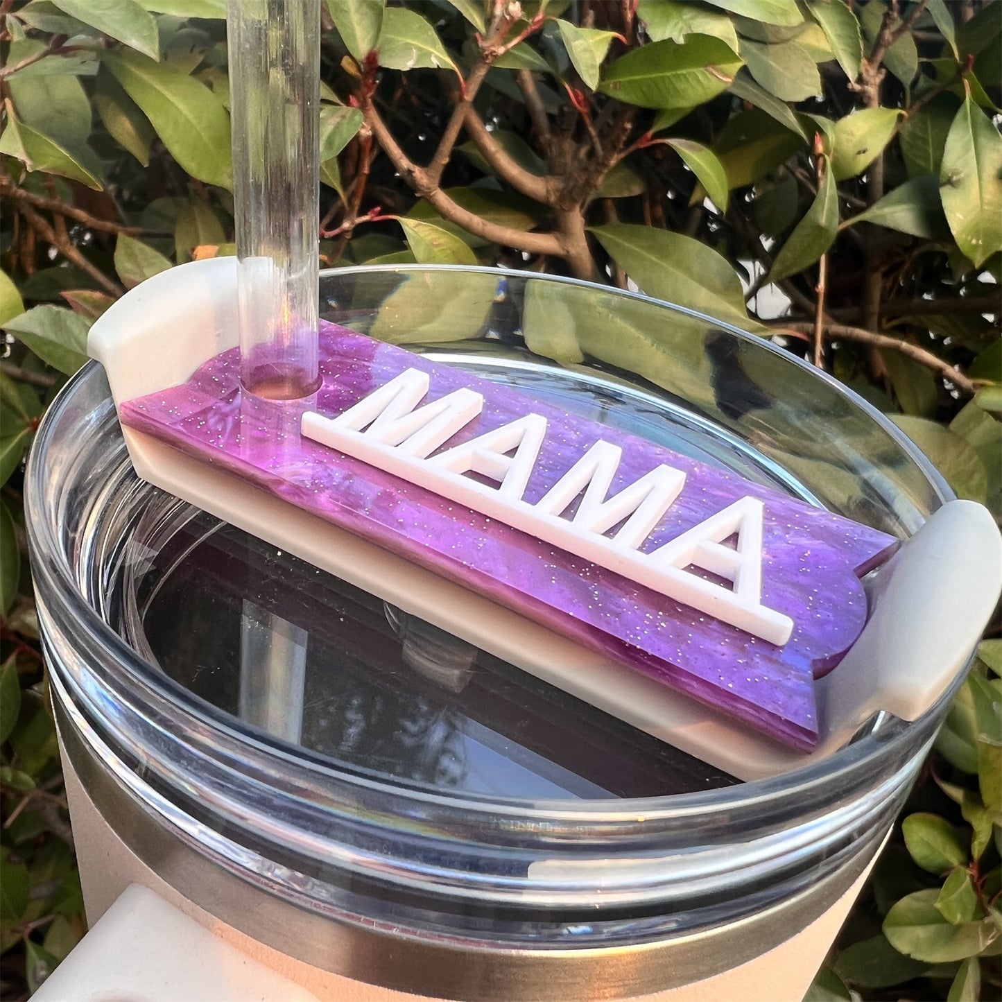 3D MAMA Acrylic Car Cup Cover Decorations