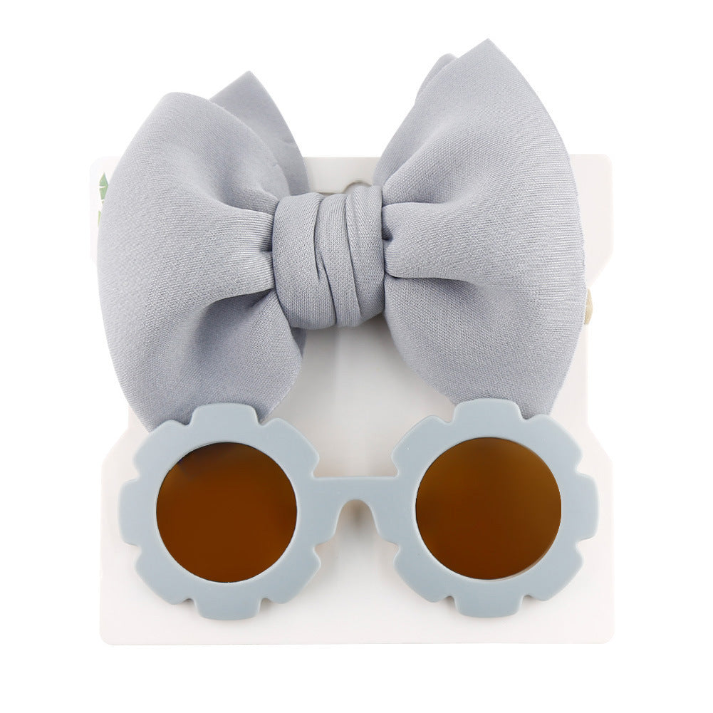 Children's Sunshade Sunglasses Bow Hair Band Two-piece Set