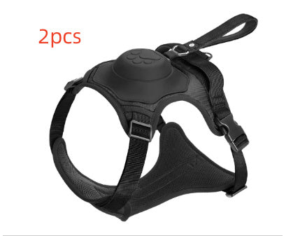 Dog Collar Harness Explosion-proof Punch Breathable Adjustable Pets Harness Vest Outdoor Training