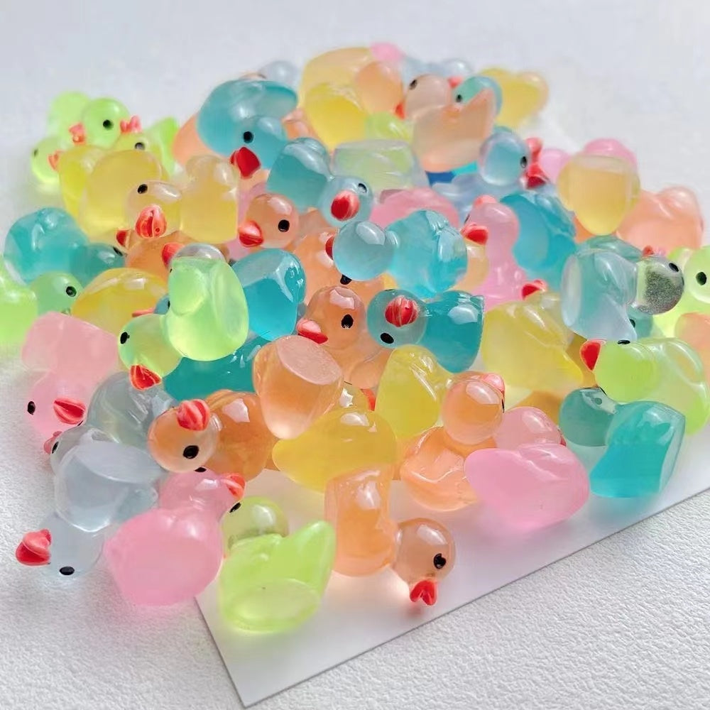 Stereo Luminous Transparent Resin DIY Duck Ornaments