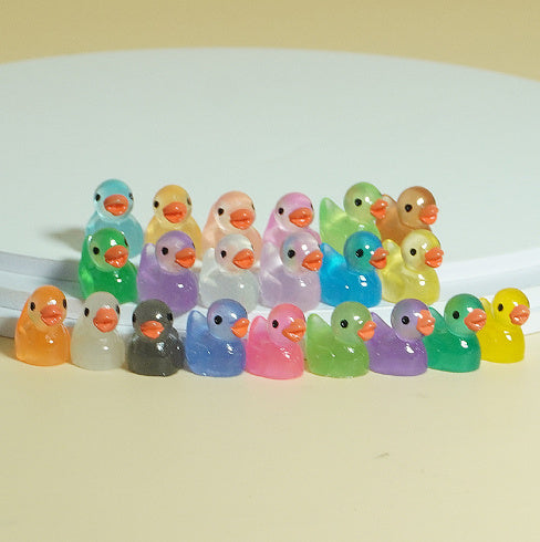 Stereo Luminous Transparent Resin DIY Duck Ornaments