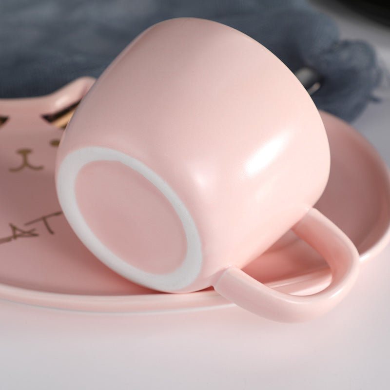 Cartoon Cat Cup And Dish Set, Coffee Cup And Mug