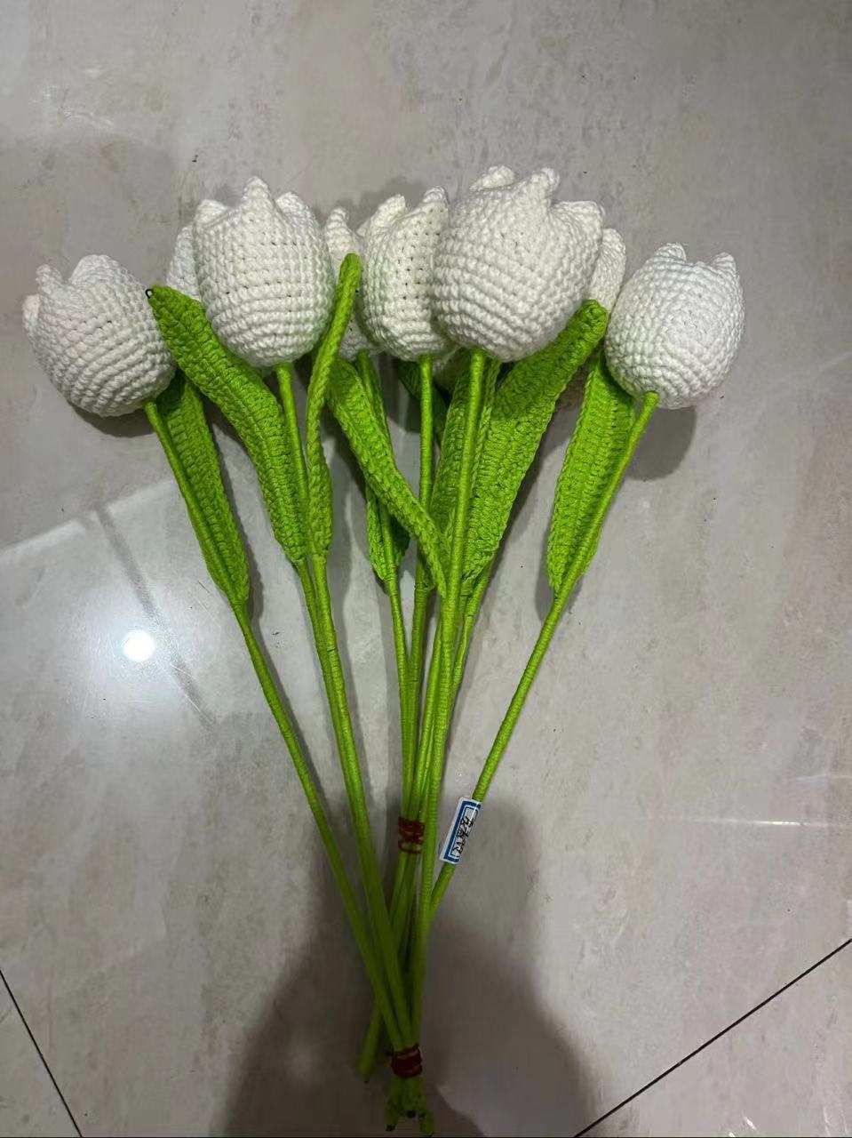 Hand-woven Wool Simulation Bouquet Tulip Creative Flower