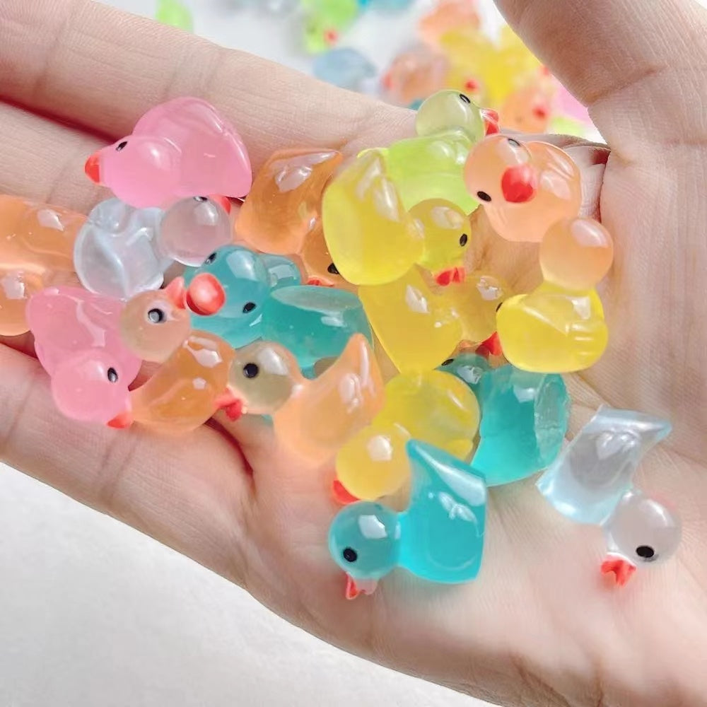 Stereo Luminous Transparent Resin DIY Duck Ornaments