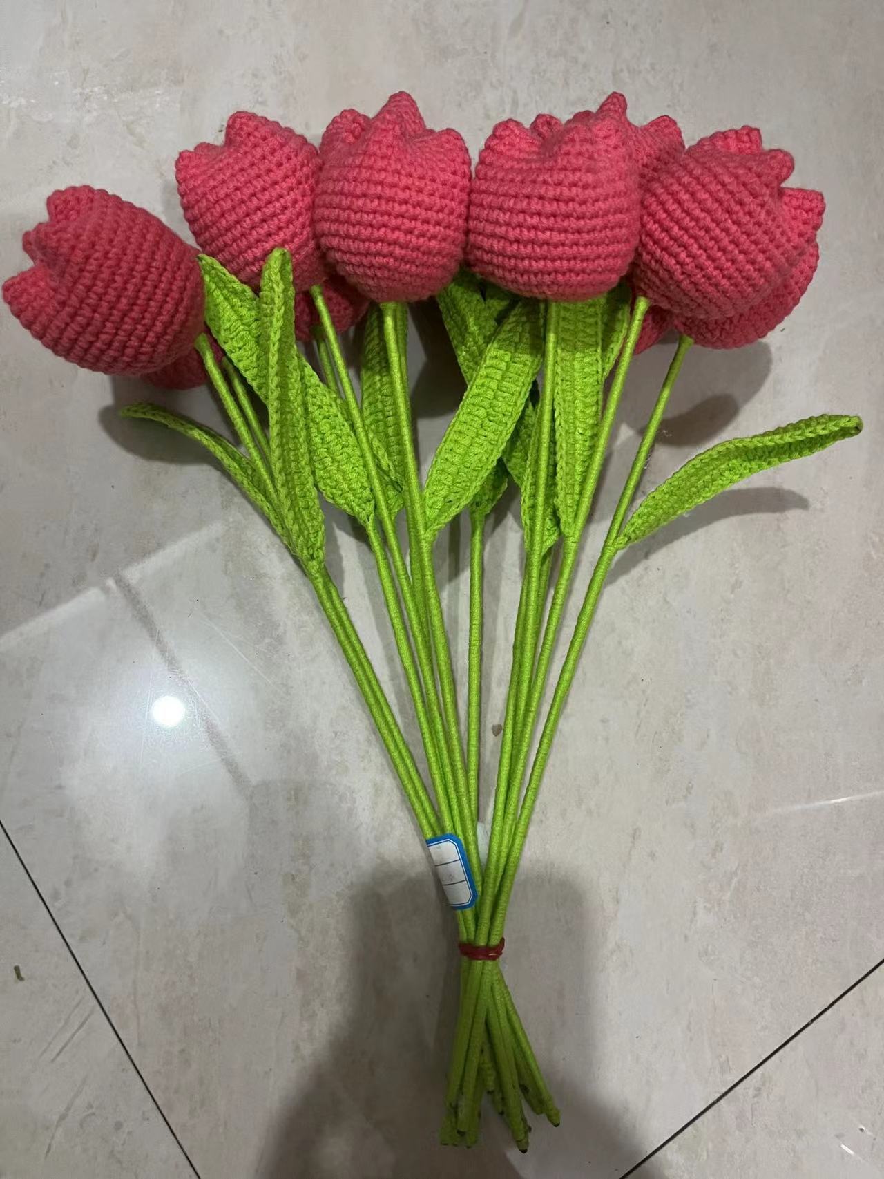 Hand-woven Wool Simulation Bouquet Tulip Creative Flower