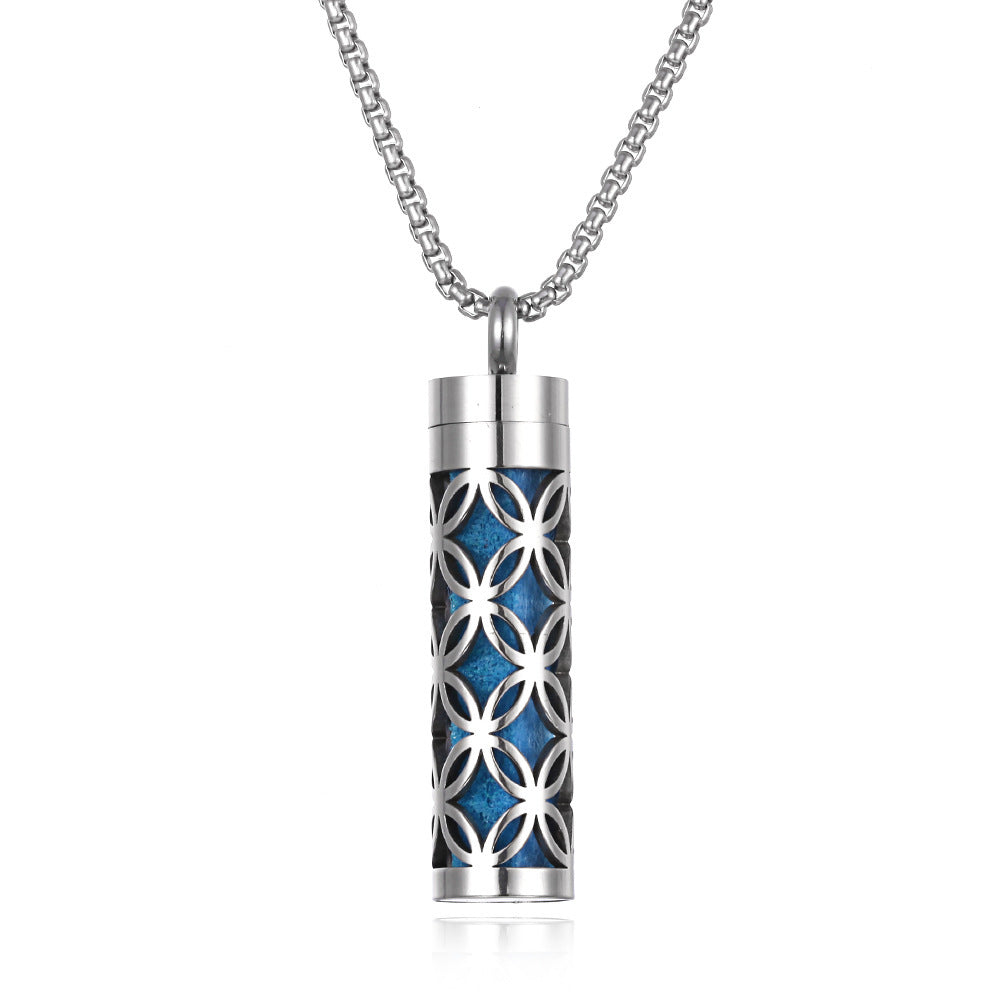 Aromatherapy Pendant Perfume Bottle Essential Oil Titanium Steel