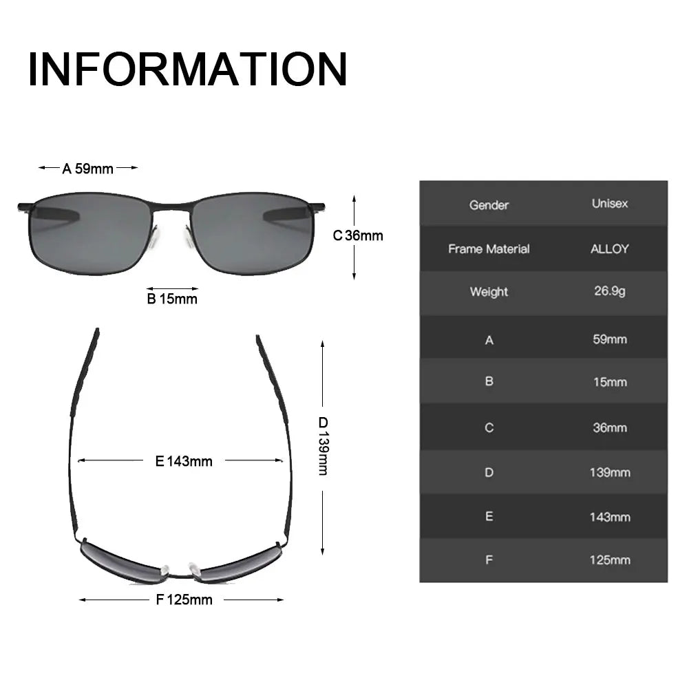 Brand Polarized Sunglasses Metal Frame Square Classic Male Sunglasses Men Driving Sun glasses Shades Goggle High Quality Glasses