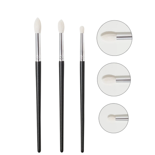 Shinedo 3 Pcs Goat Hair Tapered Crease Blending Brush Eyeshadow Make Up Cosmetic Kit Maquiagem Smudge Eye Makeup Brushes