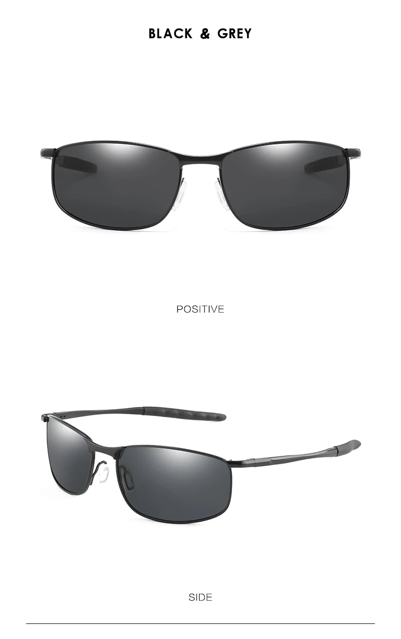 Brand Photochromic Men Polarized Sunglasses Male Metal Square Glasses Driving Sun Glasses UV400 Outdoor Sports Cycling Goggles