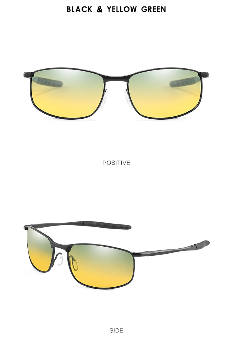 Brand Photochromic Men Polarized Sunglasses Male Metal Square Glasses Driving Sun Glasses UV400 Outdoor Sports Cycling Goggles