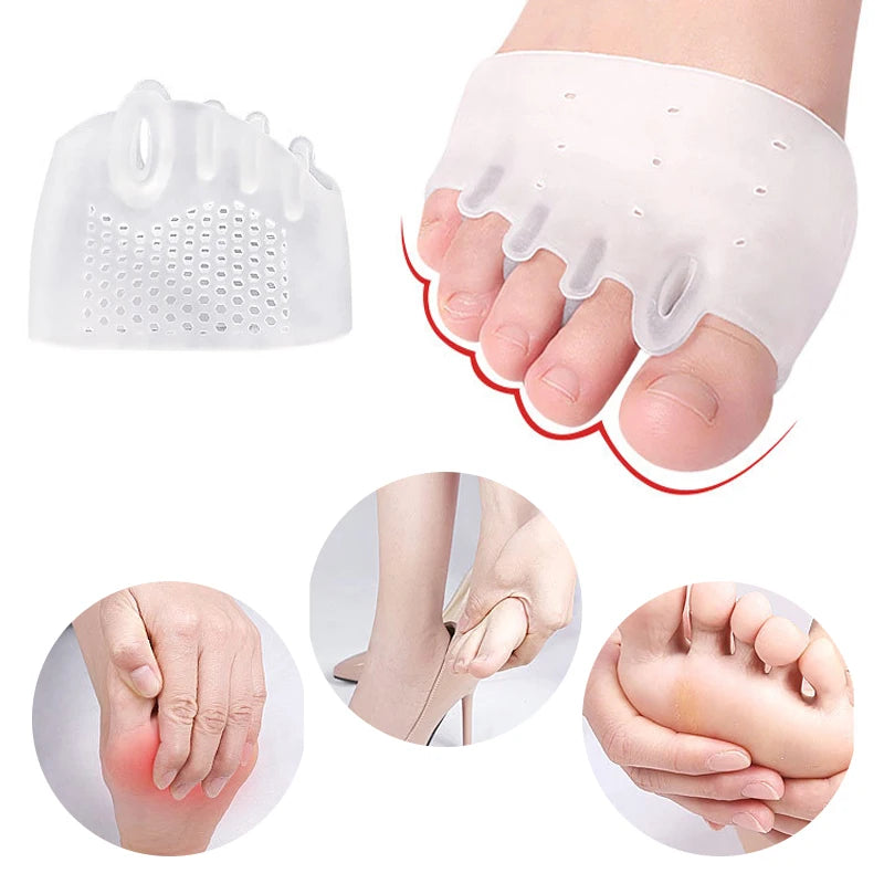 2pcs=1pair Toe Separator Hallux Valgus Corrector Finger Bunion Orthotics Protector Overlapping Forefoot Pad Foot Care Pedicure