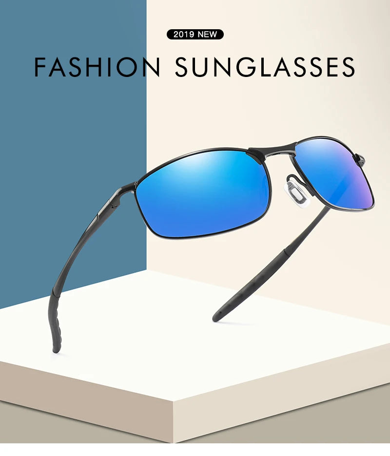 Brand Photochromic Men Polarized Sunglasses Male Metal Square Glasses Driving Sun Glasses UV400 Outdoor Sports Cycling Goggles