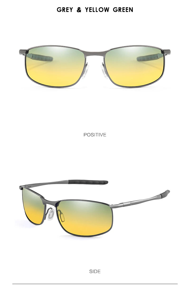 Brand Photochromic Men Polarized Sunglasses Male Metal Square Glasses Driving Sun Glasses UV400 Outdoor Sports Cycling Goggles