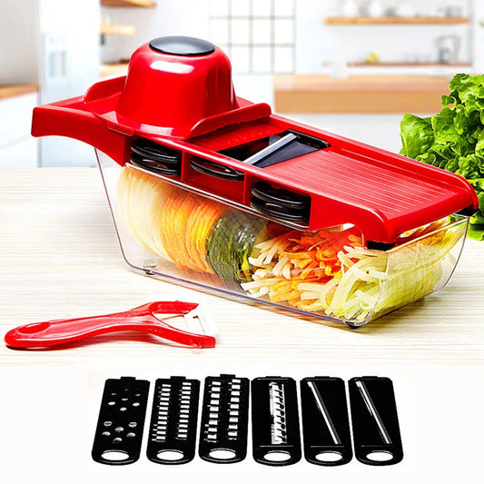 Vegetable Cutter Grater for Vegetables Slicers Shredders Multi Slicer Peeler Carrot Fruit 6 in 1 Gadgets Vegetable Cutting Tools