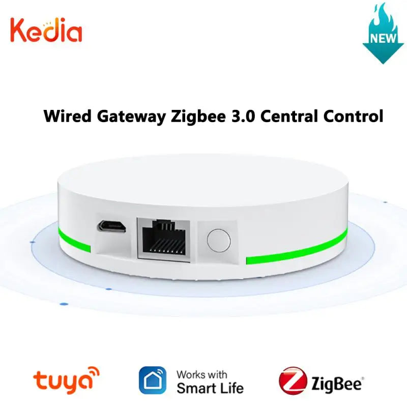 Tuya Zigbee Wired Gateway Zigbee 3.0 Central Control Gateway Smart Home Bridge Host Device Wired Connection Smart Life Control