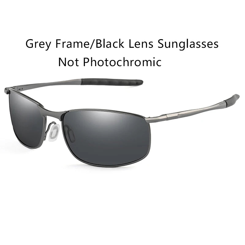Brand Photochromic Men Polarized Sunglasses Male Metal Square Glasses Driving Sun Glasses UV400 Outdoor Sports Cycling Goggles