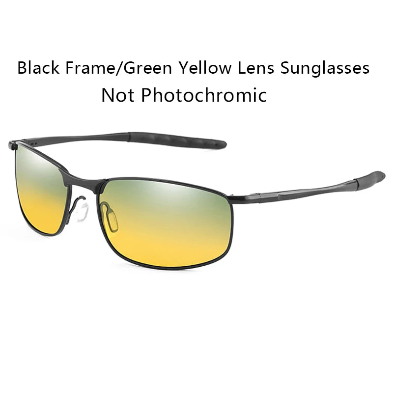 Brand Photochromic Men Polarized Sunglasses Male Metal Square Glasses Driving Sun Glasses UV400 Outdoor Sports Cycling Goggles