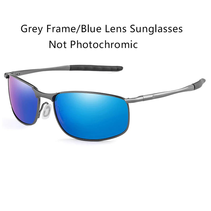 Brand Photochromic Men Polarized Sunglasses Male Metal Square Glasses Driving Sun Glasses UV400 Outdoor Sports Cycling Goggles