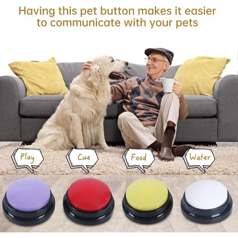 Button Dog Training Buzzer Dog Games Dog Accessories Pet Training Buzzer Button to Record Answers