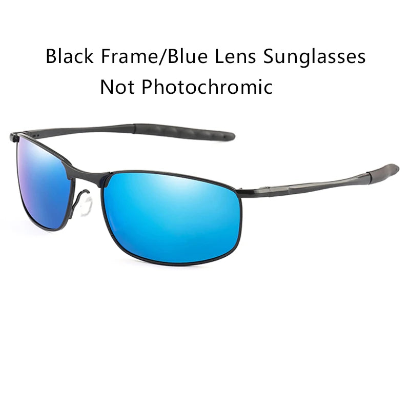 Brand Photochromic Men Polarized Sunglasses Male Metal Square Glasses Driving Sun Glasses UV400 Outdoor Sports Cycling Goggles