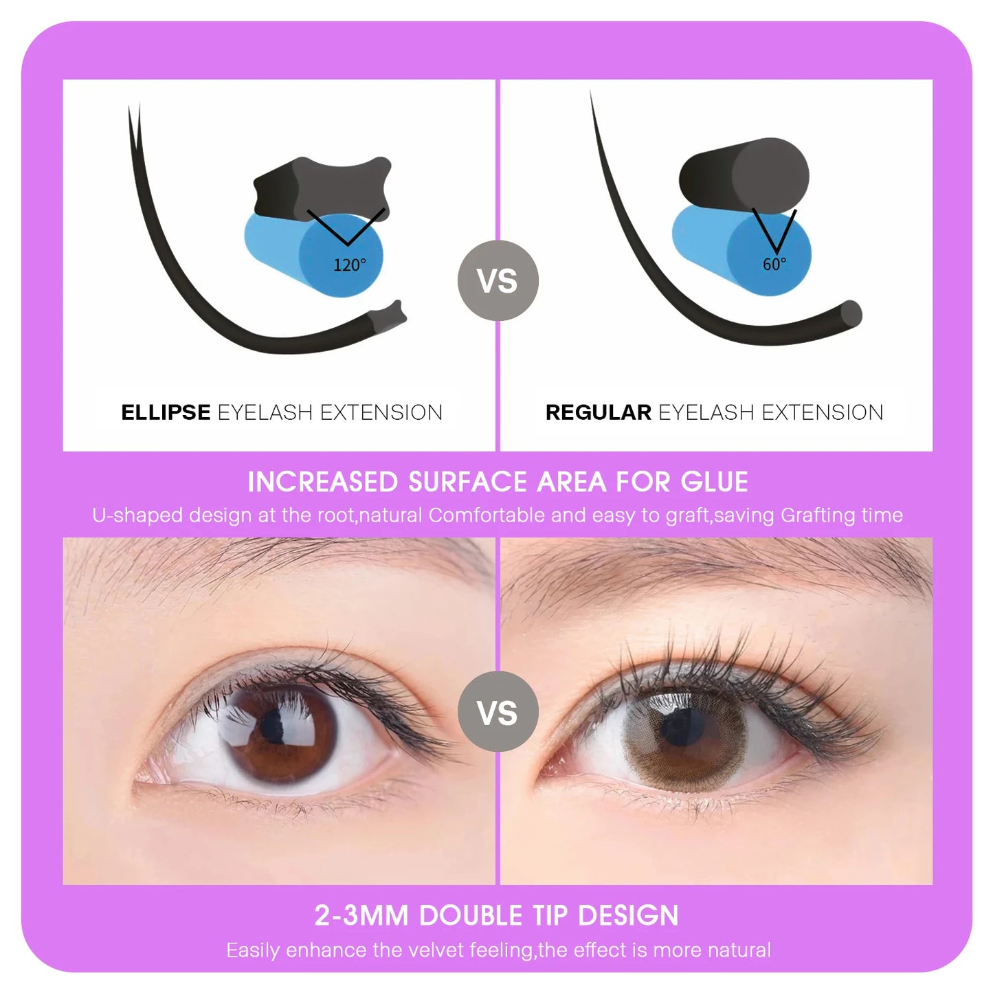 MASSCAKU ellipse flat lashes soft Split-tips fake eyelash extension individual eyelashes nature flat ellipse eyelashes supplies