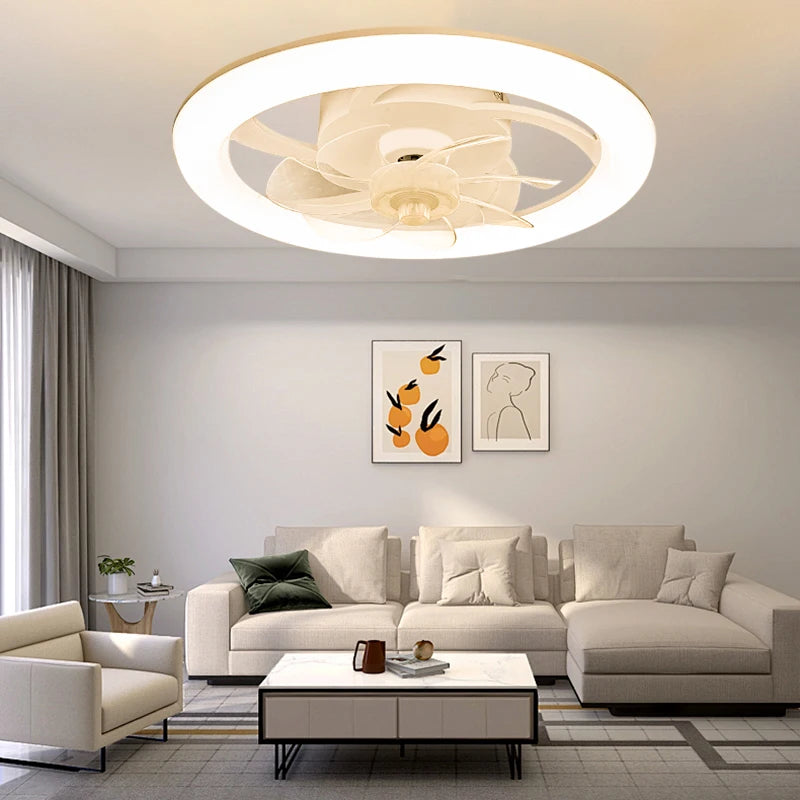 New Ceiling Fan Light Living Room, Bedroom Modern and Simple Home Intelligent Remote Control Restaurant LED Fan Light