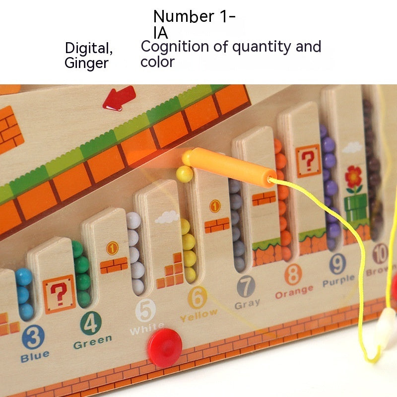 Children's Montessori Early Education Puzzle Mushroom House Digital Cognitive Classification Magnetic Pen Using Organ Walking Maze Counting Chamber