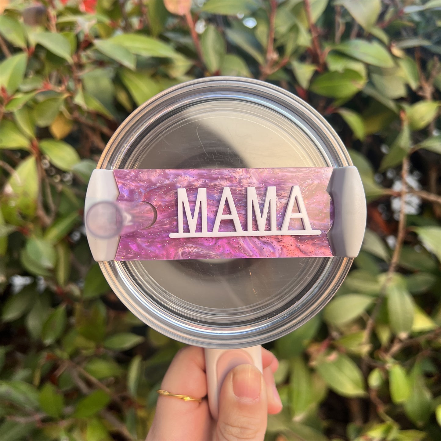 3D MAMA Acrylic Car Cup Cover Decorations