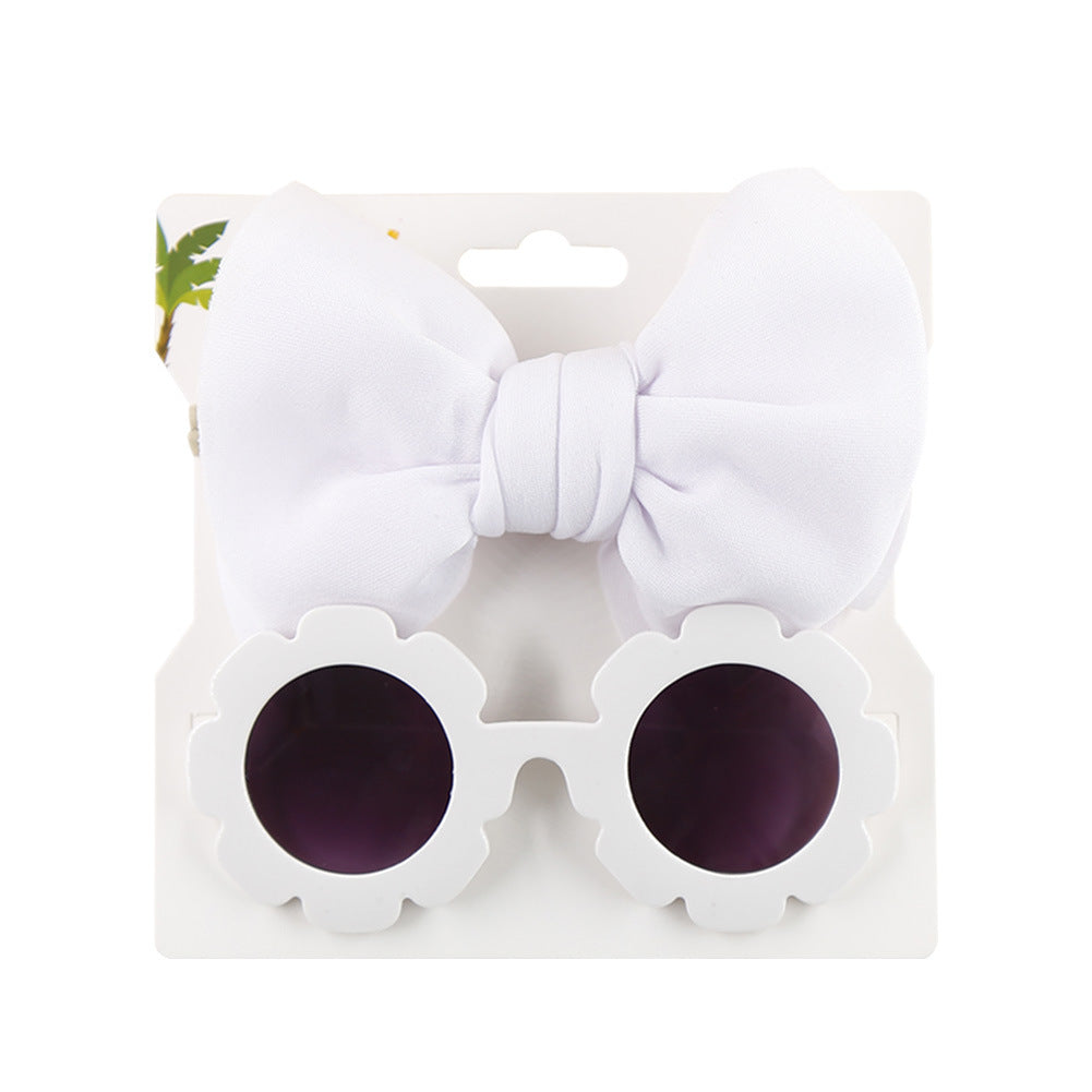 Children's Sunshade Sunglasses Bow Hair Band Two-piece Set