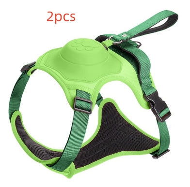 Dog Collar Harness Explosion-proof Punch Breathable Adjustable Pets Harness Vest Outdoor Training